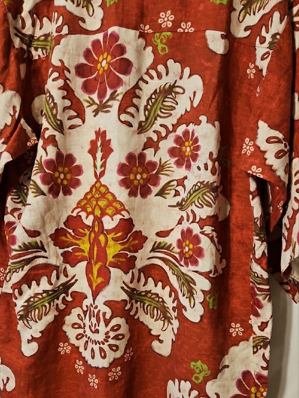 Zara Cotton Linen Floral Wide Sleeve Tunic 0135 - Picture 4 of 9